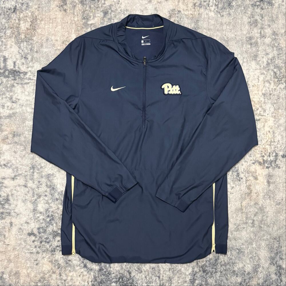 Nike Pitt Panthers Half Zip Windbreaker Jacket Mens Large Navy Blue